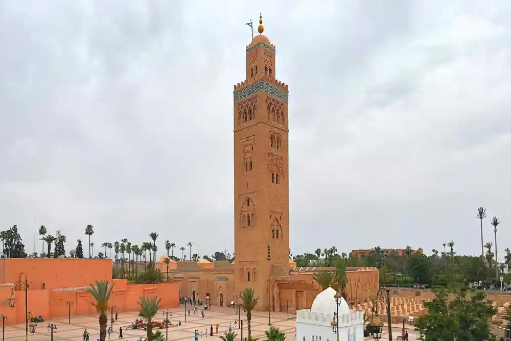 Koutoubia Mosque at sunset during 7 days in Marrakech